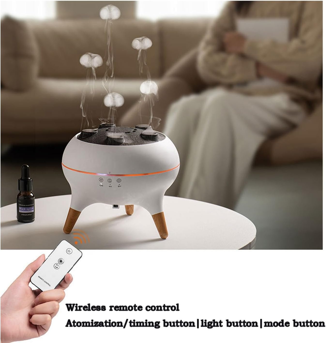 Jellyfuser Humidifier, Jellyfuser – The Dreamy Jellyfish Humidifier & Aroma Diffuser, With Remote, 7 Colors Led Lights, Ultra-Quiet, As Humidifiers, Essential Diffuser, Night Light