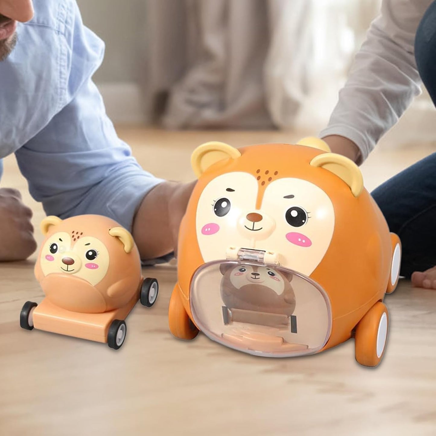 Generico Friction Powered Toys, Baby Animal Racing Car, 5.71 Inches Adorable Animal, Press and Go Toddler Vehicle for Sensory Play, Party Activities, 1-2 Years Old, Birthday Gift