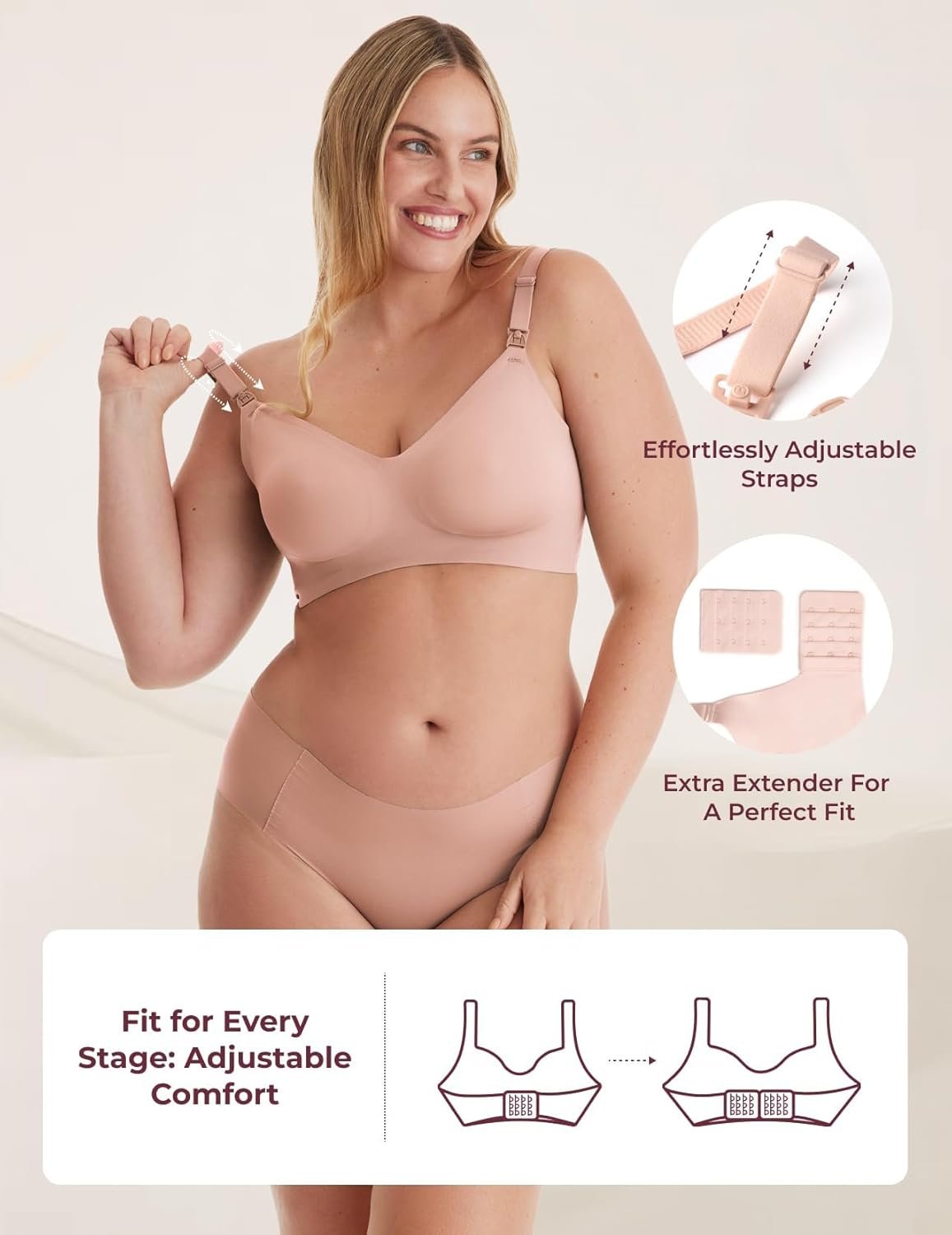 Momcozy Nursing Bras for Breastfeeding, Seamless Ultra Comfort Maternity Bra, Natural Shape, Pregnancy Sleep Bralette