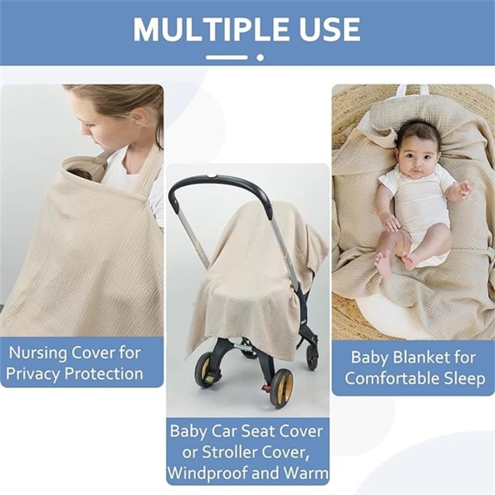 Poemtian Nursing Cover for Baby Breastfeeding Nursing Cover Poncho for Privacy Multi-use Adjustable Nursing Apron Cover Soft and Breathable Breastfeeding Supplies for Mother