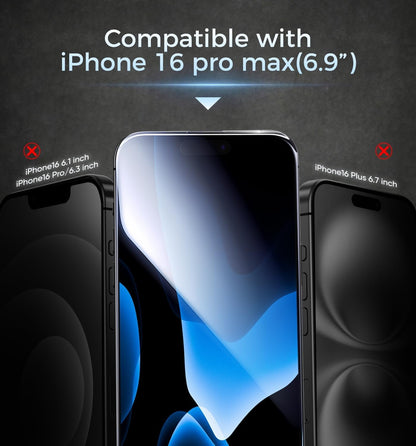 MAGIC JOHN 3rd Gen Upgraded for iPhone 16 Pro Max Screen Protector 6.9 Inch, HD Clear, Shatterproof Tempered Film, Auto Dust-Elimination, Bubble Free, Easy Installation, 2 Pack