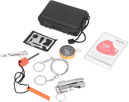 QANYEGN Survival Tool Kit, Outdoor Survival Box Survival Tools, Portable Emergency Box for Car Home Travel Camping Office Sports