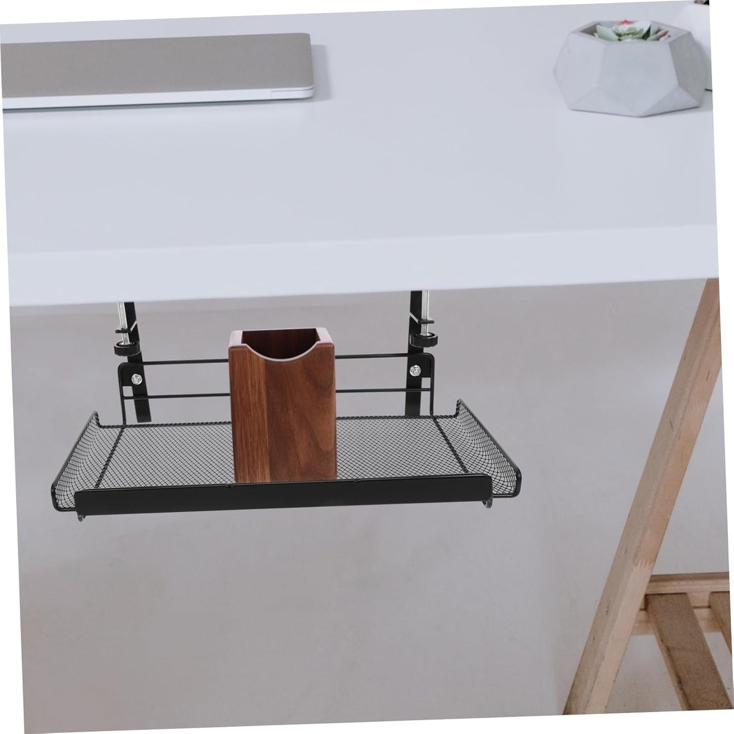 SHINEOFI Office Under Shelf Wire Storage Basket Organizer for Files and Stationery Stylish Under Desk to Workspace Organization and Cleanliness