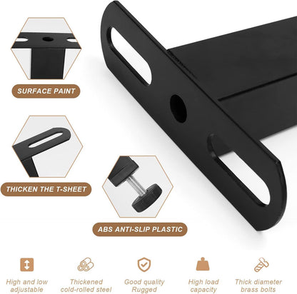 DEANKEJI 2 Pieces Furniture Feet, Bed Legs, 18 cm, No Drilling Required, Furniture Legs, with Mounting Screws, for Bed Slats, Cabinets, Sofas, Furniture