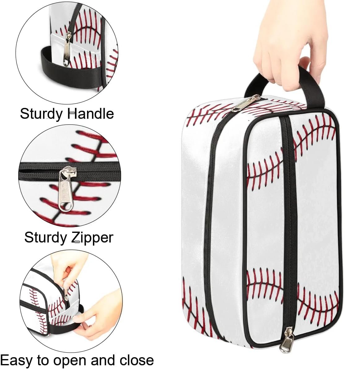 Baseball Hanging Toiletry Bag,Travel Hygiene Kits for Boys Mens,Waterproof Makeup Carry-on Bags,Cosmetic Bag,TSA Approved Shave Dopp Kit for Toiletries Shower Bathroom Accessories Gifts, standard,
