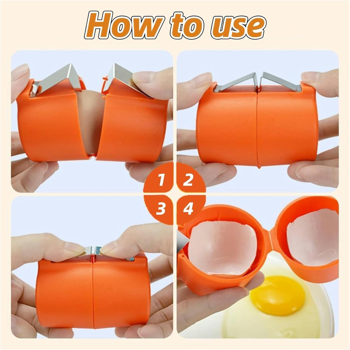 Egg Shell Opener, Raw Egg Peeling Tool, Handheld Portable Egg Peeler, Egg Peeler for Kitchen and Restaurant, Frying Egg Peeling Gadget.