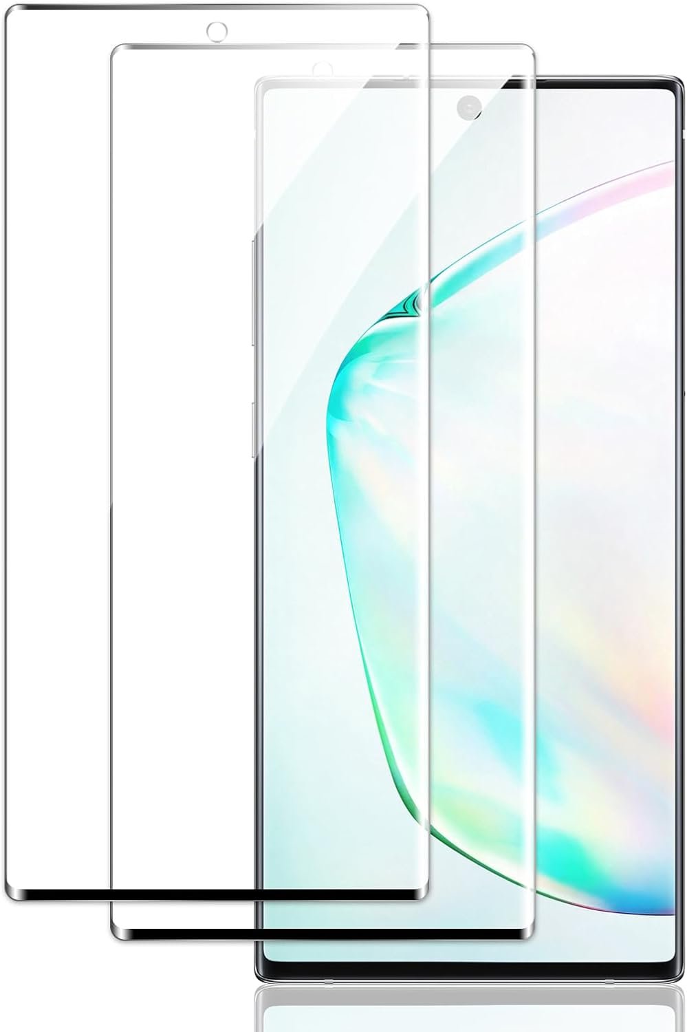 Screen Protector for Samsung Galaxy Note 10 Plus, 3D Tempered Glass Film, Ultra HD 9H Hardness Case Friendly Anti Scratch Bubble Free Ultra Resistant Oil-Resistant Shatter Protection, 2-Pack