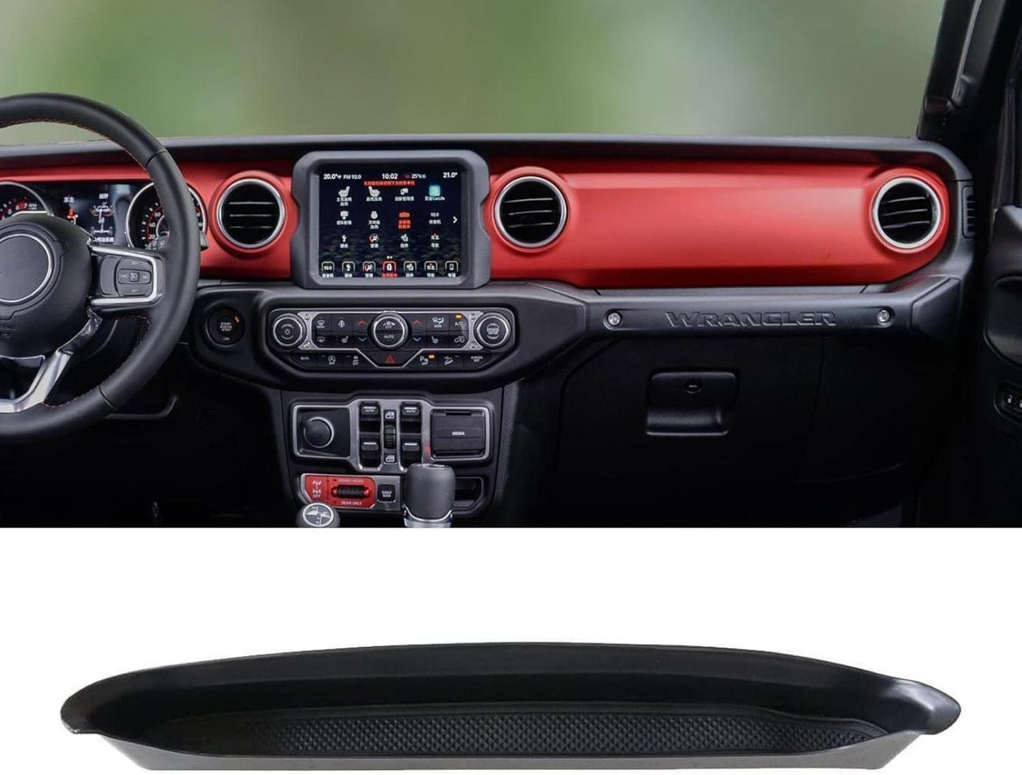 Jeep Wrangler JL Grab Tray Passenger Organizer Storage Compartment Tray Organizer Grab Handle Box Compatible with 2018-2021 Jeep Wrangler JL JLU &2020 Jeep Gladiator JT, Interior Accessories