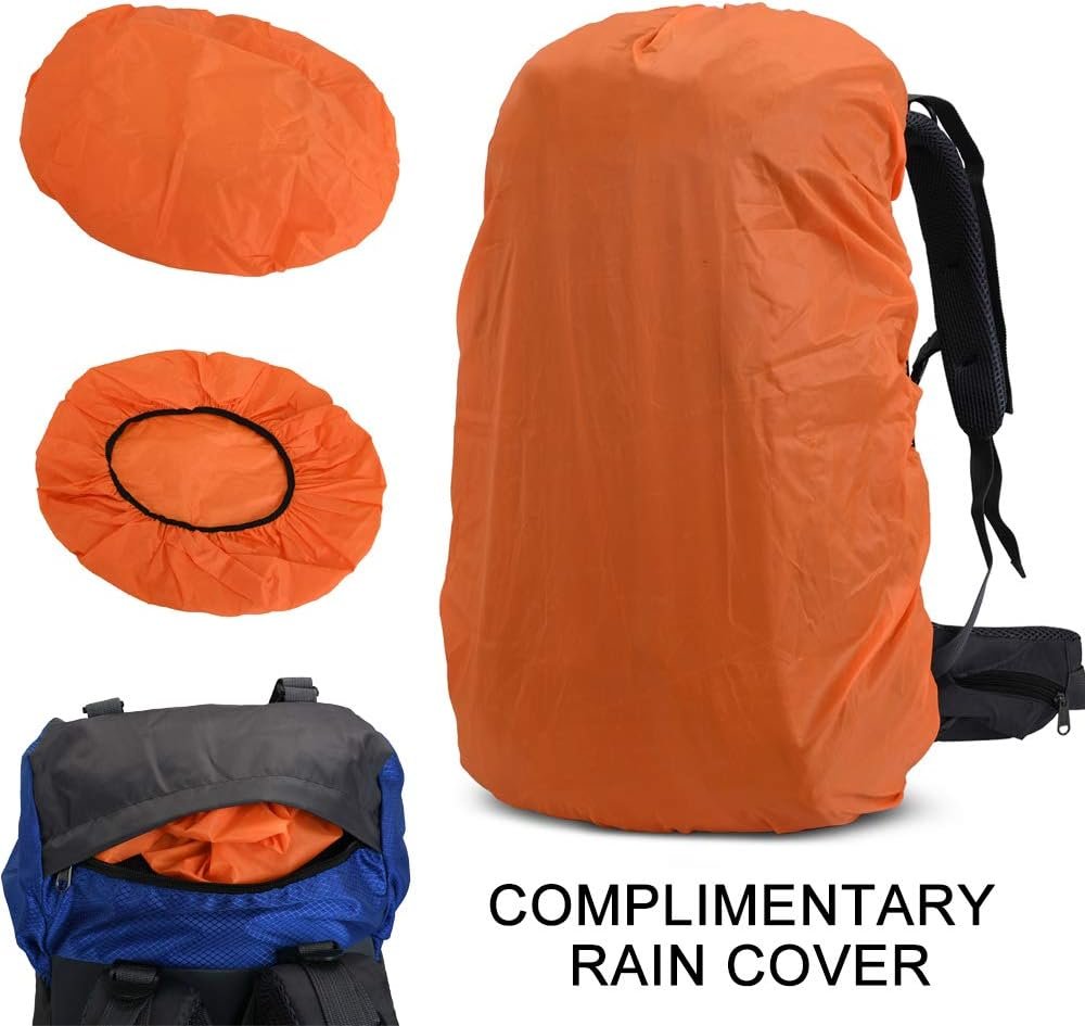Bseash 60L Internal Frame Hiking Camping Backpack with Rain Cover, Outdoor Sport Travel Daypack for Climbing Touring