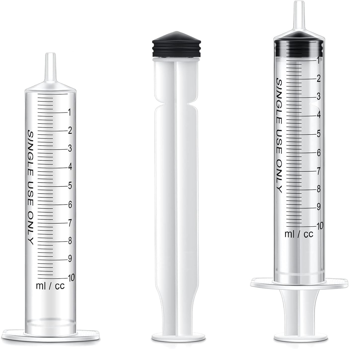 100 Pack 10ml Syringe Without Needle, Graduated Oral Medication Syringes for Labs, Measuring Liquids, Feeding Meds, Watering, refilling, Home Care