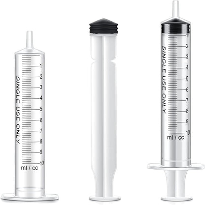 100 Pack 10ml Syringe Without Needle, Graduated Oral Medication Syringes for Labs, Measuring Liquids, Feeding Meds, Watering, refilling, Home Care