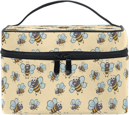 Cartoon Baby Cute Bee Beauty Case for Travel Women Cosmetics Bag Make up Makeup Bags Makeup Organizer Girl, Cute Funny