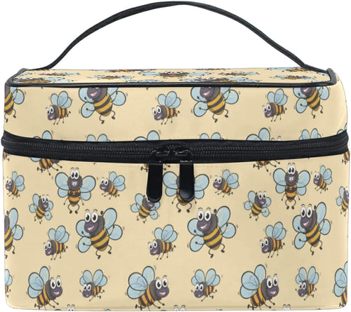Cartoon Baby Cute Bee Beauty Case for Travel Women Cosmetics Bag Make up Makeup Bags Makeup Organizer Girl, Cute Funny