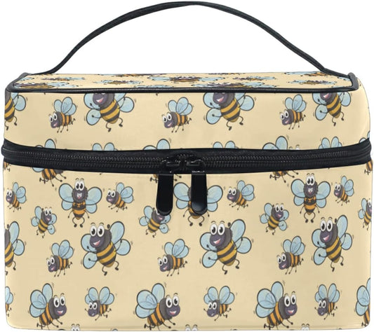 Cartoon Baby Cute Bee Beauty Case for Travel Women Cosmetics Bag Make up Makeup Bags Makeup Organizer Girl, Cute Funny