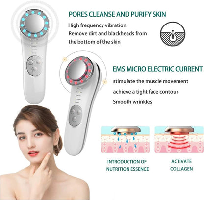 Facial Massager, Skin Care Tools 7 in 1 Face Cleaner Lifting Machine, Face Massager Wrinkles Face Tightening Machine for Skin Firming High Frequency Facial Machine