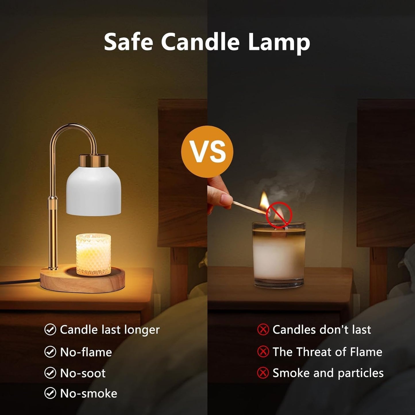 Candle Warmer Lamp with Timer and Dimmer, Candle Lamp with 2 Bulbs, Height Adjustable, Wax Melt Warmer for House Warming & Home Decor, Best Wax Warmer for Scented Candles