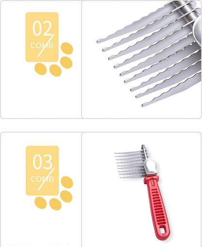 Dog Comb for Matted Hair, Pet Hair Removal Dog, Smooth Cats Dematting Tools, Ergonomic Brush Supplies for Indoor Outdoor Use for Families and Friends
