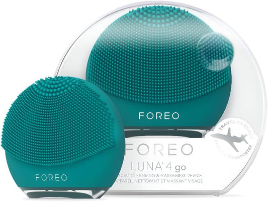 FOREO LUNA 4 go Face Cleansing Brush & Massager - Premium Face Care - Enhances Absorption - Simple Skin Care Tools - For All Skin Types- Peach Perfect
