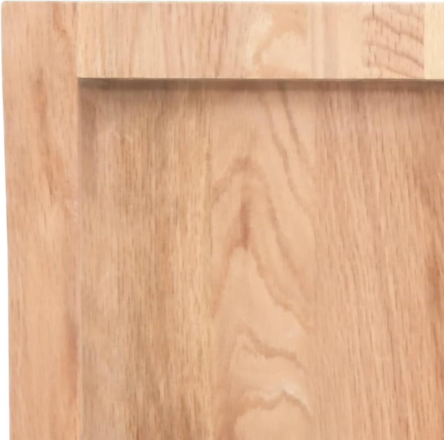 Light Brown Oak Wood Tabletop, 40 x 40 x 6 cm, Live Edge Design, Solid Oak Replacement for Coffee Table, Dining Table, Desk Surface, Kitchen Countertop
