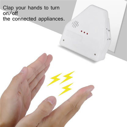 Clap On Off Switch, Sound Activated On Off Control for Home Appliances, Superior Fireproof, Clap Detection Lights, Multifunctional, White, US Plug, 110V, Home Automation