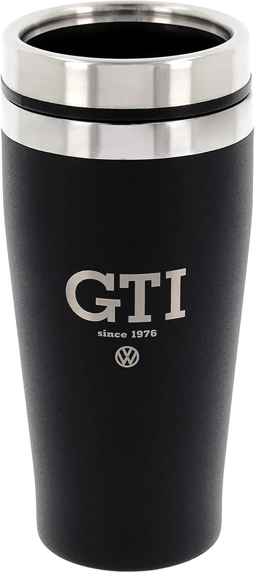 BRISA VW Collection - Insulated Stainless Steel Thermo Drinking Cup in VW GTI Design, Double-Walled (450ml/15.2 fl oz/GTI The Legend/Black)