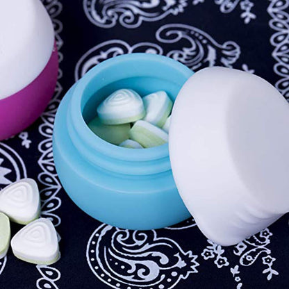 Travel Containers for Toiletries, Gemice Silicone Cream Jars, TSA Approved Travel Size Containers Leak-Proof Travel Accessories with Lid for Cosmetic Makeup Face Body Hand Cream (4 Pieces)