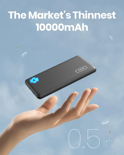 INIU Power Bank, Slimmest 10000mAh USB C Portable Charger, Triple 3A High-Speed Battery Pack, Flashlight External Battery Bank for iPhone 16 15 14 13 12 11 Pro Max Samsung S22 S21 Google Xiaomi iPad