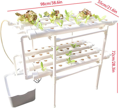72 Plant Points Hydroponic Growing Systems Hydroponic Cultivation Kit Earthless Pipes Automatic Watering Systems for Offices Home Gardens 2 Levels