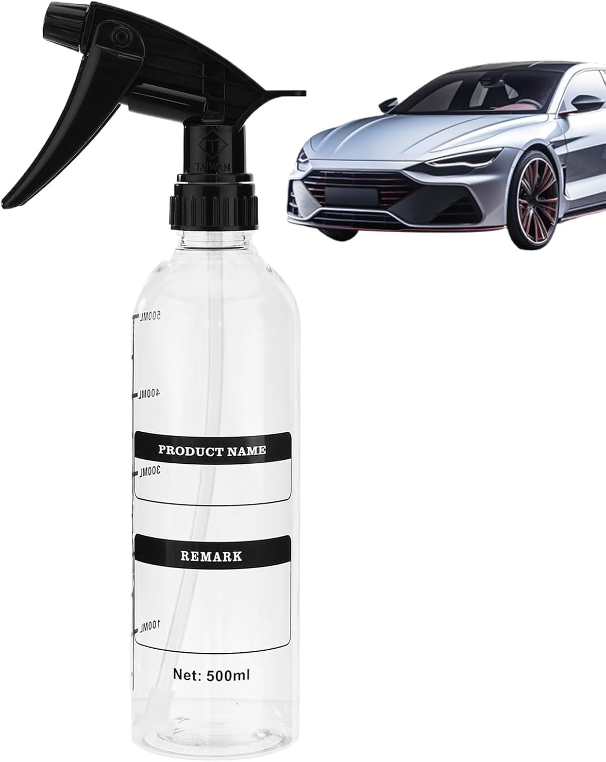 Car Wash Spray Bottle, 500ml Mist Dispenser, Adjustable Nozzle Sprayer, Durable Detailing Accessory, Portable for Exterior Cleaning, Garden, Lawn and Motorcycle Use