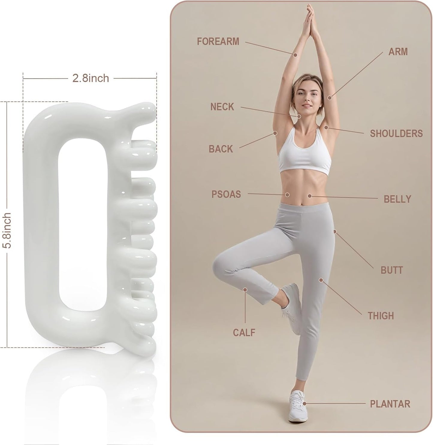 VEMOKY Fascia Massage Tool Trigger Point Massage Tools Anti Blaster for Cellulite Massager Tool Reaching Deep Myofascial Tissue Throughout The Body Release Muscle Knot Reduction Cellulite