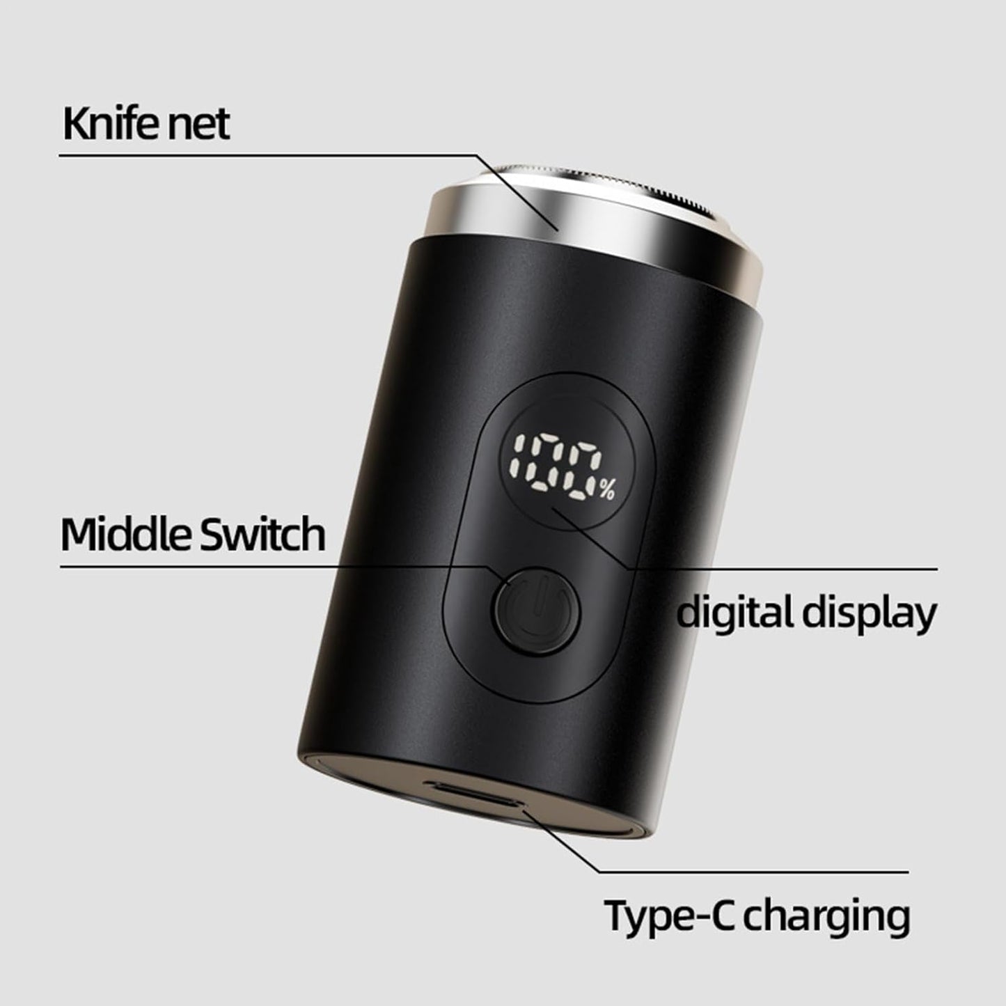 Men Electric Razor, Floating Head Beard Trimmer, Waterproof Grooming Tool, Long Battery Digital Shaver for Father, Husband, Boyfriend, Travel Use, 3.23x1.41x1.38 Inches