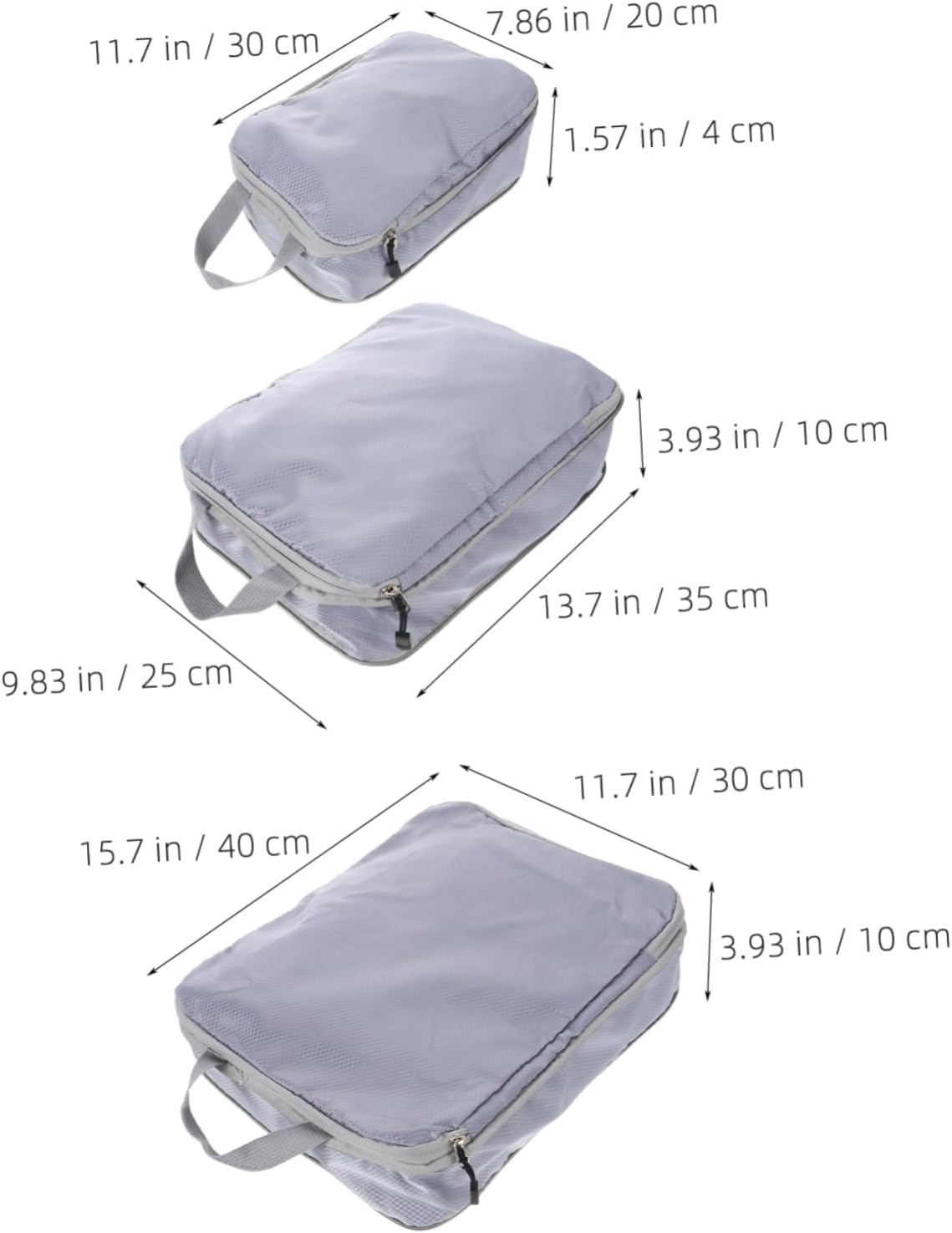 FOMIYES 3Pcs Compression Packing Cube Travel Storage Bags for Luggage Organization Durable Clothes Organizer for Travel and Expandable Design Grey