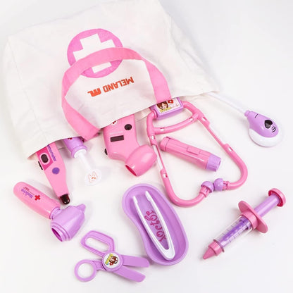 Meland Doctor Kit Kids, Kids Doctors Play Set with Dog Toy & Doctor Costume, Pretend Play Pet Vet Toys for Aged 3 4 5 6 Years Old Girls
