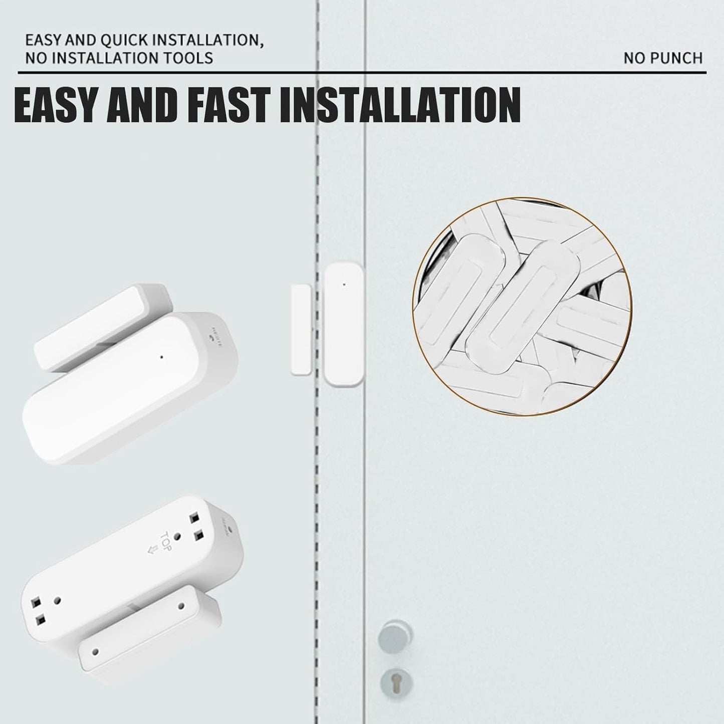 Smart Door Sensor | Wireless WiFi Window Door Sensor | Home Security Device, Magnetic Monitor Solution, APP Remote Notification, Home Automation for Indoor