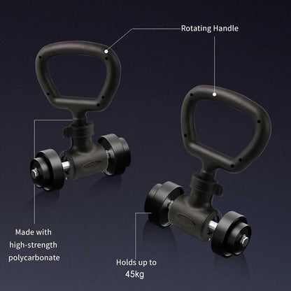Dumbbell Barbell Converter Bar,Convert Dumbbells to Barbell Set and Kettlebell for Home Fitness,Adjustable Weight Capacitry Bar Convert to Dumbbell Set,For Home Gym Full Body Workouts