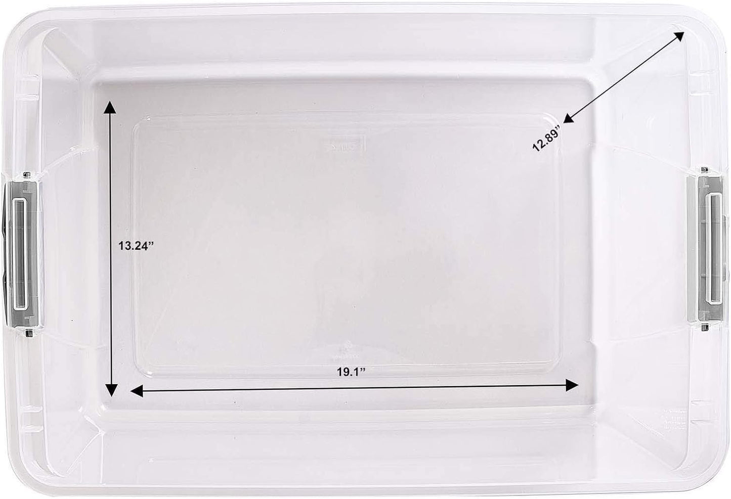 HOMZ 2-Pack Secure Latch, Clear Plastic Storage Organizer Bins, 64 Quart, Blue Lid - Stackable Container Boxes for Bedroom, Bathroom, Garage, and Office Organization