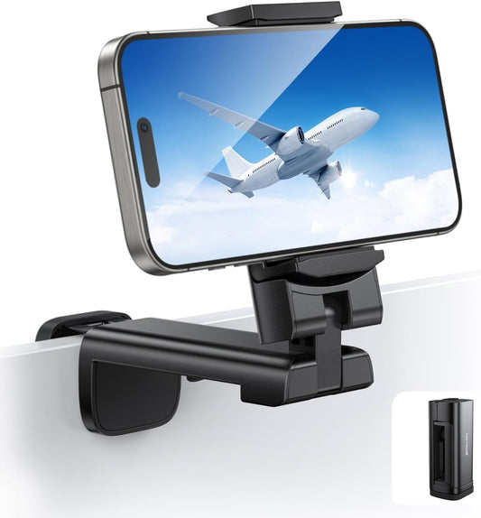 Lamicall Airplane Travel Essentials Phone Mount - Airplane Cell Phone Holder for Desk, Plane Travel Must Haves, Traveling Accessories for Flying, Outdoor Use