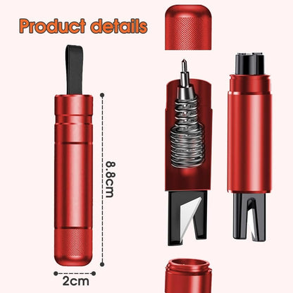 Chamgeco 2PCS Car Glass Breaker with Seatbelt Cutter, Portable 2-in-1 Safe Hammer Car Window Breaker Under Water, Functional Auto Glass Breaker, Emergency Window Breaking Tool Car Escape Tools (Red)