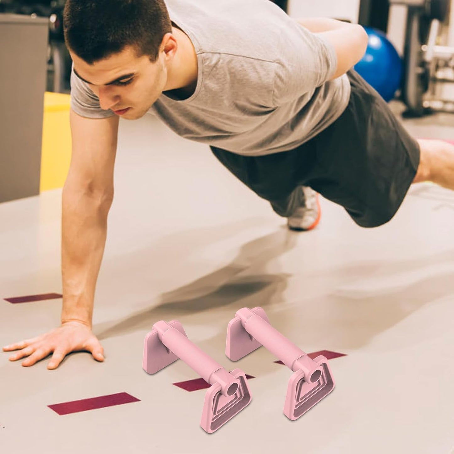 Push Up, Strength Push Ups Bar, Stable Pushup Exercise Equipment, Ergonomic Anti-Slip Design, Upper Body Workout Support, Home Gym Gear, for Men and Women Fitness, 5.71in