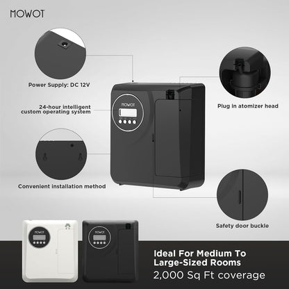Smart Waterless Scent Air Machine with Bluetooth Control, Hotel Collection Diffuser with 3000 sq.ft Coverage,200ML Essential Oil Diffuser for Home,Large Room, Office, Spa（ no oil included）