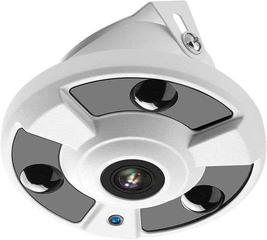Audio 8MP 4K Ultra HD IP POE Security Camera,1.8mm Wide Angle Fisheye Panoramic Lens Camera 360 Degree Night Vision,AI Human Detection, Built-in Mic Compatible with NVR