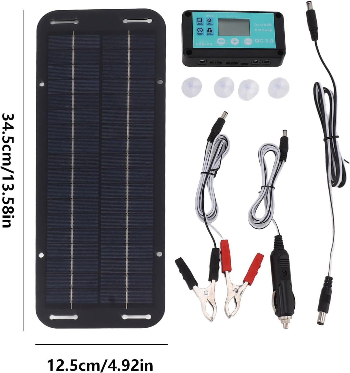 30W Solar Panel Kit 12V Dual USB Solar Panel Charger,Portable Solar Trickle Charger with 10A Solar Charge Controller for Car Boat RV Motorcycle Truck Marine