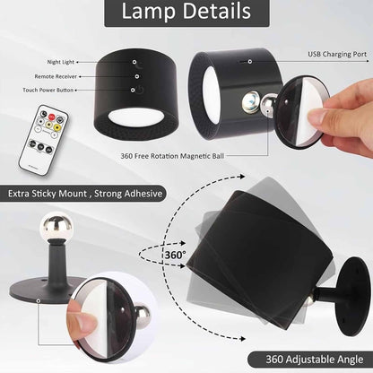 Lights, Glow Right Wall Lights,Smart Lights,Lights Halo,360Â°Rotation Glow Right Indoor Everywhere Light 2.0,Wall Sconce,Glow Right Lights (2SET-Black)