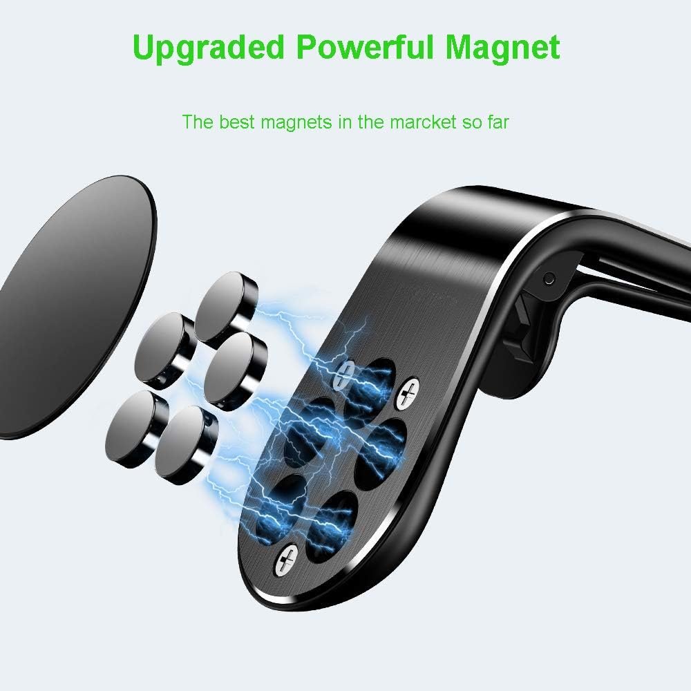 GLBSUNION Magnetic Car Mount, Car Vent Mount Air Vent Car Mount Phone Holder 360 Degree Rotation Cell Phone Car Stand Compatible for iPhone 15 14 13 12 Plus, Samsung Galaxy S23 S22, Note, Pixel, GPS
