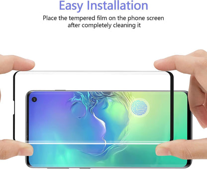 [2 Pack] JEHOO Screen Protector for Samsung Galaxy S10, Support Fingerprint 9H Tempered Glass Film for Samsung S10, Easy Installation, Bubble Free