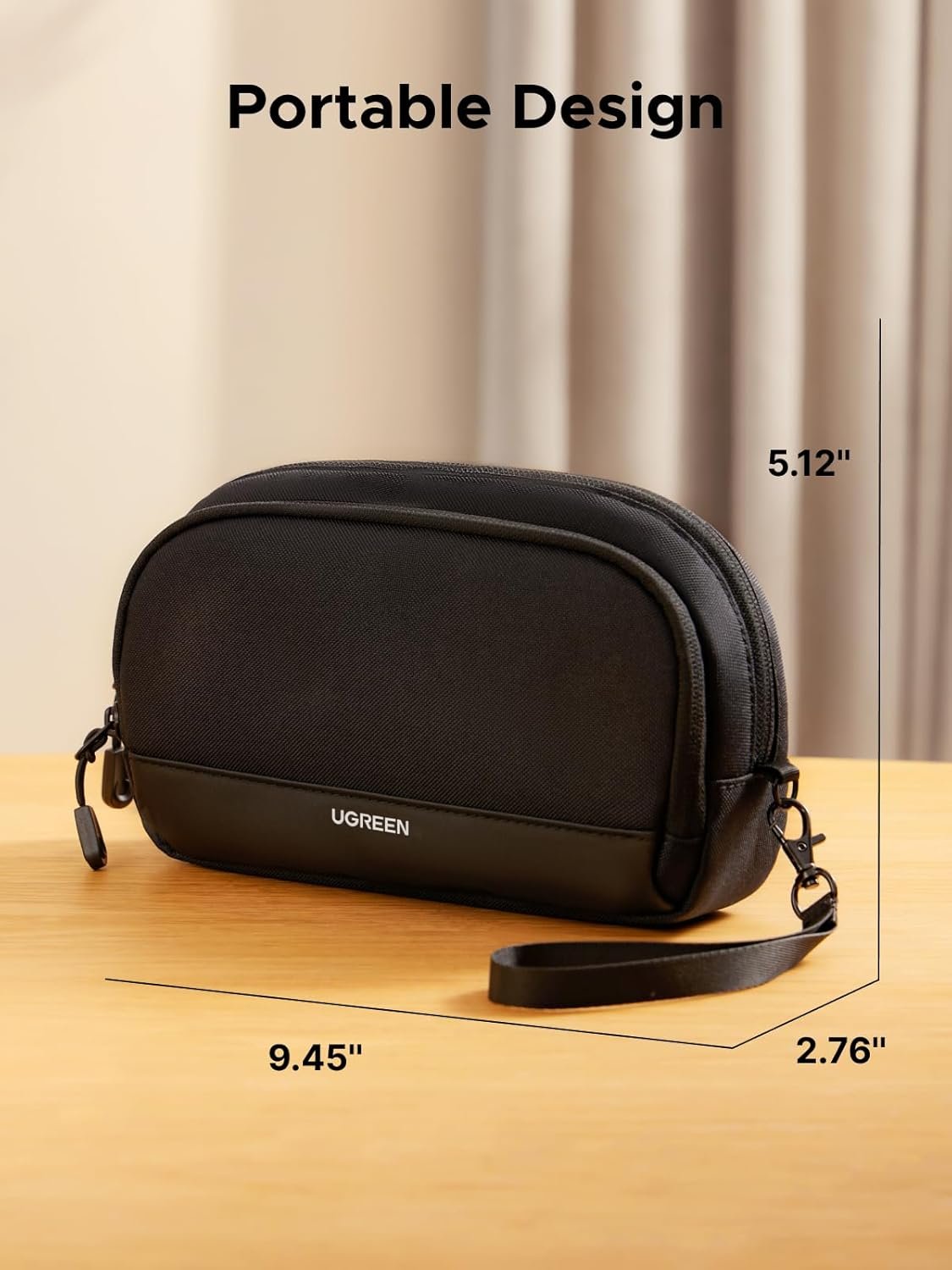 UGREEN Portable Electronics Accessories Travel Organizer, Water Resistant Tech EDC Pouch Bag for Charger, Adapter, Charging Cable, Power Bank, Hard Drive, SD Card