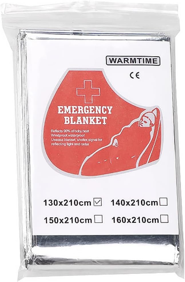 4 Pack NUZAMAS 130x210cm Emergency Blanket Survival Blanket Silver Color Palette Keep Warm Moisture Proof for Plant Growth First Aid Marathon Camping Outdoor Survival