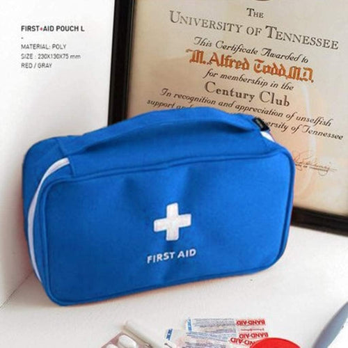 First Aid Bag - First Aid Kit Bag Empty for Home Outdoor Travel Camping Hiking, Mini Empty Medical Storage Bag Portable Pouch (Blue)