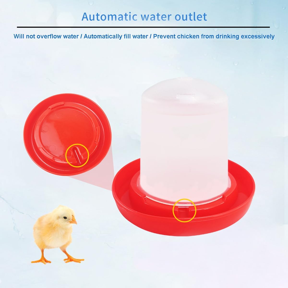 Hsenli Automatic Chicken Feeder and Chicken Waterer Kit,160g Chick Feeder and 160mL Chick Waterer,Chicken Water Dispenser,Chicken Drinker,Easy Clean Plastic Feeding and Watering Feeder for Chicks