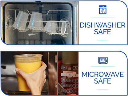 Plastic Food Storage Containers with Lids - Restaurant Deli Cups/Great for Slime, Party Supplies, Portion Control - Leakproof and Microwave Safe - BPA Free (40, 40 Pack, Circular, 16, Ounces)